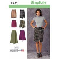 simplicity ladies mock wrap slim and flared skirts 381857