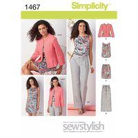 Simplicity Ladies and Miss Petite Top Jacket Trousers and Skirt 382373