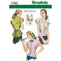 simplicity ladies retro blouse 382493