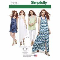 Simplicity Pattern 8132 Ladies\' Tank Dress or Tunic, and Knit Bralette 383113