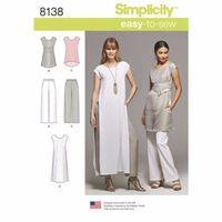 simplicity pattern 8138 ladies easy to sew tunics and pull on trousers ...