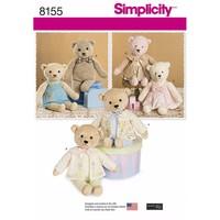 Simplicity Pattern 8155 Stuffed Bears with Clothes 383139