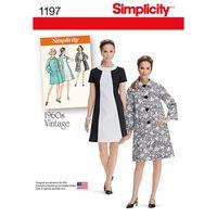 simplicity ladies vintage dress and lined coat 381620