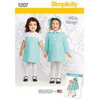 Simplicity Vintage Toddlers\' Dress, Coat and Bonnet 381638