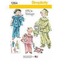 Simplicity Child\'s Vintage Pajamas and Stuffed Bunny with Pajamas 381776