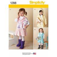 Simplicity Toddlers\' Fleece Dress or Jumper and Stuffed Animals 381798