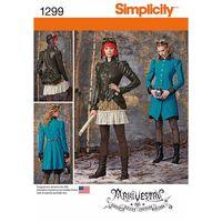 simplicity ladies costume coat jacket bustle and ruffled skirts 381810