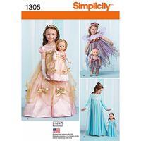 Simplicity Childs Costumes and Costumes for 18in Doll 381830
