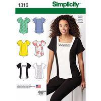 simplicity ladies top with neckline variations 381843