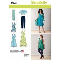 simplicity ladies plus size jacket dress tunic scarf and leggings 3818 ...