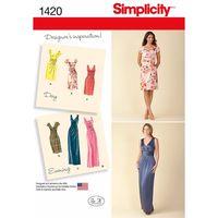 Simplicity Ladies\' Dress in Two Lengths with Bodice Variations 381937