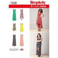 simplicity ladies knit dresses with length and neckline variations 381 ...
