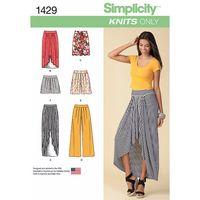 Simplicity Ladies Pull on Knit Skirt Trousers and Shorts 382296