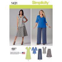 Simplicity Ladies and Miss Plus Dress or Tunic Trousers and Skirt 382299