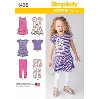 simplicity childs knit dresses top and capri leggings 382303