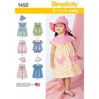 Simplicity Toddlers Dress Top Panties and Hat 382324
