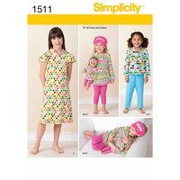 simplicity child and 18 doll matching loungewear 382337