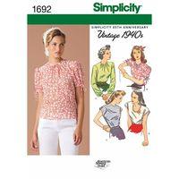 Simplicity Ladies Retro Tops 382482