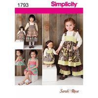 simplicity childs dress set 18 doll dressdoll 382536