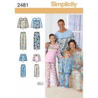 Simplicity Adult/Teen/Child Sleepwear 382756