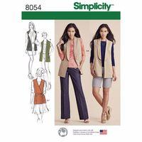 simplicity ladies lined vests and knit top 383004