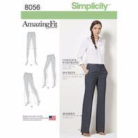 Simplicity Amazing Fit Miss and Plus Size Flared Trousers or Shorts 383008