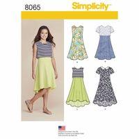 simplicity girls and girls plus dress or popover dress 383037