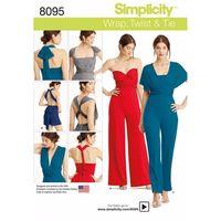 simplicity ladies knit wrap twist and tie jumpsuit and romper 383067