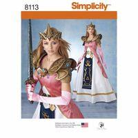 simplicity ladies costume with craft foam armor belt and crown 383094