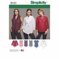 Simplicity Pattern 8131 Ladies\' Bow Blouses with Sleeve Variations 383112