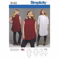 Simplicity Pattern 8140 Plus Size Shirt with Length and Sleeve Variations 383121