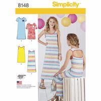 Simplicity Pattern 8148 Girls\' Knit Dresses Each in Two Lengths 383132