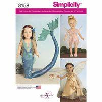 Simplicity Pattern 8158 Fantasy Costumes for 18 Dolls 383142