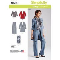 Simplicity Ladies Trousers, Coat or Jacket, Scarf and Knit Top 377626