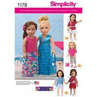 simplicity modern clothes for 18in doll 377753