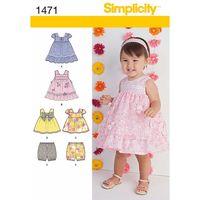 Simplicity Babies Dress Top and Bloomers 382381