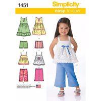 Simplicity Toddlers Dresses Top Cropped Trousers and Shorts 382326