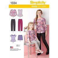 simplicity child and girls top mini skirt and slim trousers 381896