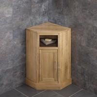Single Door Solid Oak Cube Corner Cabinet with No Basin