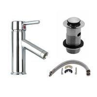 single lever mono mixer tap with slotted pop up waste