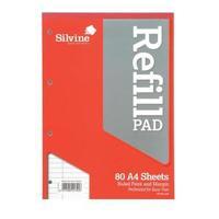 Silvine A4 Refill Pad Headbound Perforated Punched 75gsm Feint Ruled
