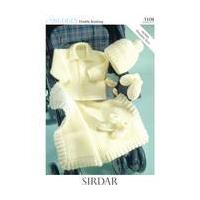 Sirdar Snuggly DK Jacket Blanket Hat Bootees and Mittens Digital Pattern 3108