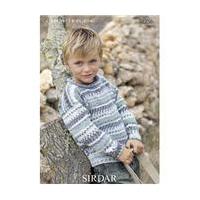 Sirdar Crofter DK Easy Knit Boys Sweater Pattern 2256