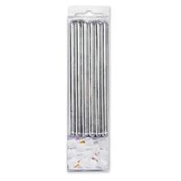 Silver Pearl Candles with Holders