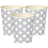 Silver Polka Paper Party Cups