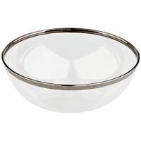 Silver Rim Clear Plastic Party Bowls