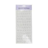 silver upper case alphabet adhesive gemstones 87 pieces