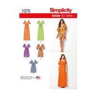 Simplicity Easy to Sew Women\'s Dresses Sewing Pattern 1375