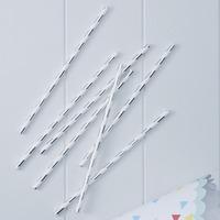 Silver Striped Foiled Paper Stra...