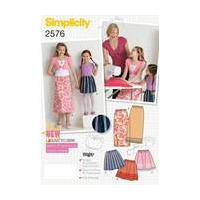 Simplicity Girls\' Skirt Sewing Pattern 2576